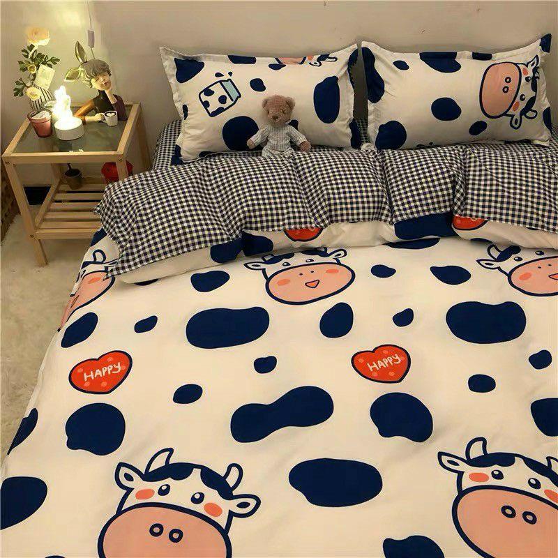 Bộ Cotton Poly Bò Sữa Trắng. Bò sữa Nâu