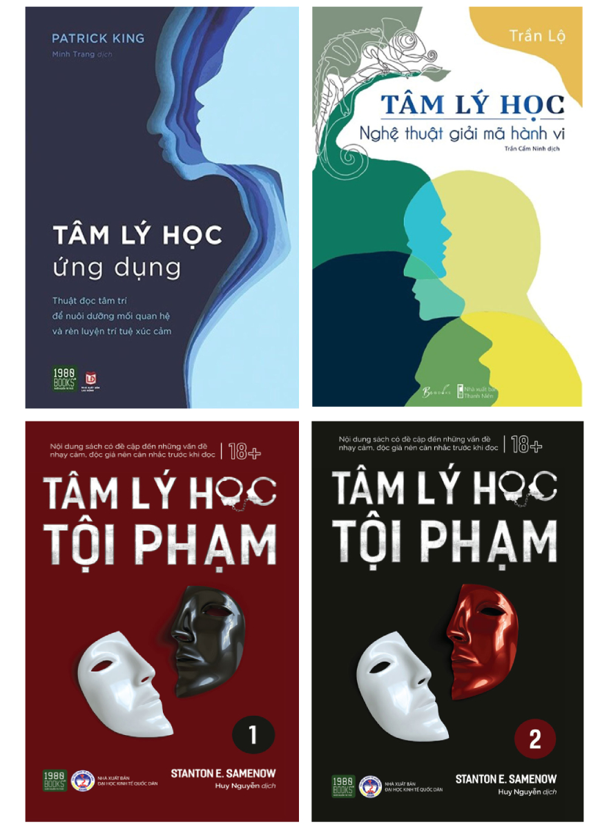 Combo Sách Tâm Lý Hay Nhất: Tâm Lý Học Tội Phạm - Tập 1 + Tâm Lý Học Tội Phạm - Tập 2 + Tâm Lý Học Ứng Dụng + Tâm Lý Học - Nghệ Thuật Giải Mã Hành Vi