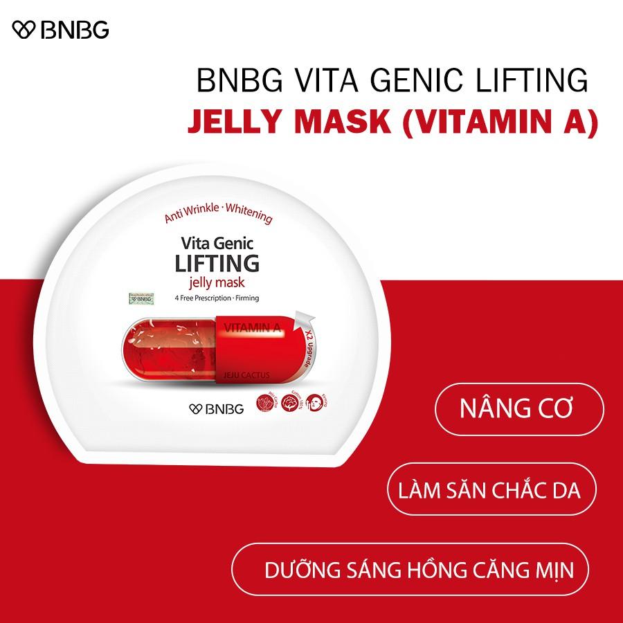 Combo 10 Mặt nạ dưỡng ẩm giúp nâng cơ và săn chắc da BNBG Vita Genic Lifting Jelly Mask (Vitamin A) 30ml x 10