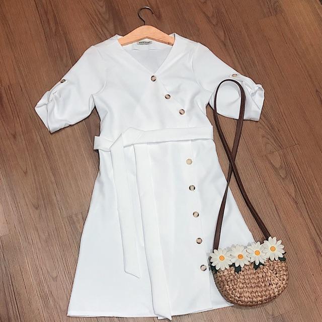 Đầm Suông Ngắn Trắng Freesize