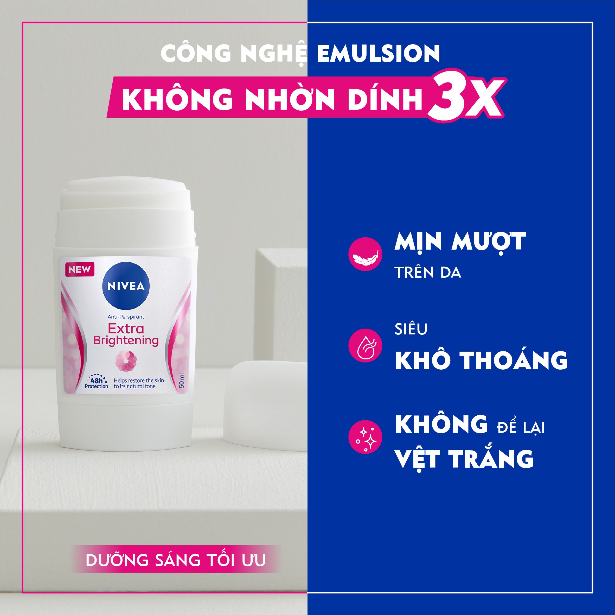 Sáp Ngăn Mùi NIVEA Extra Brightening (50 ml) - 84160