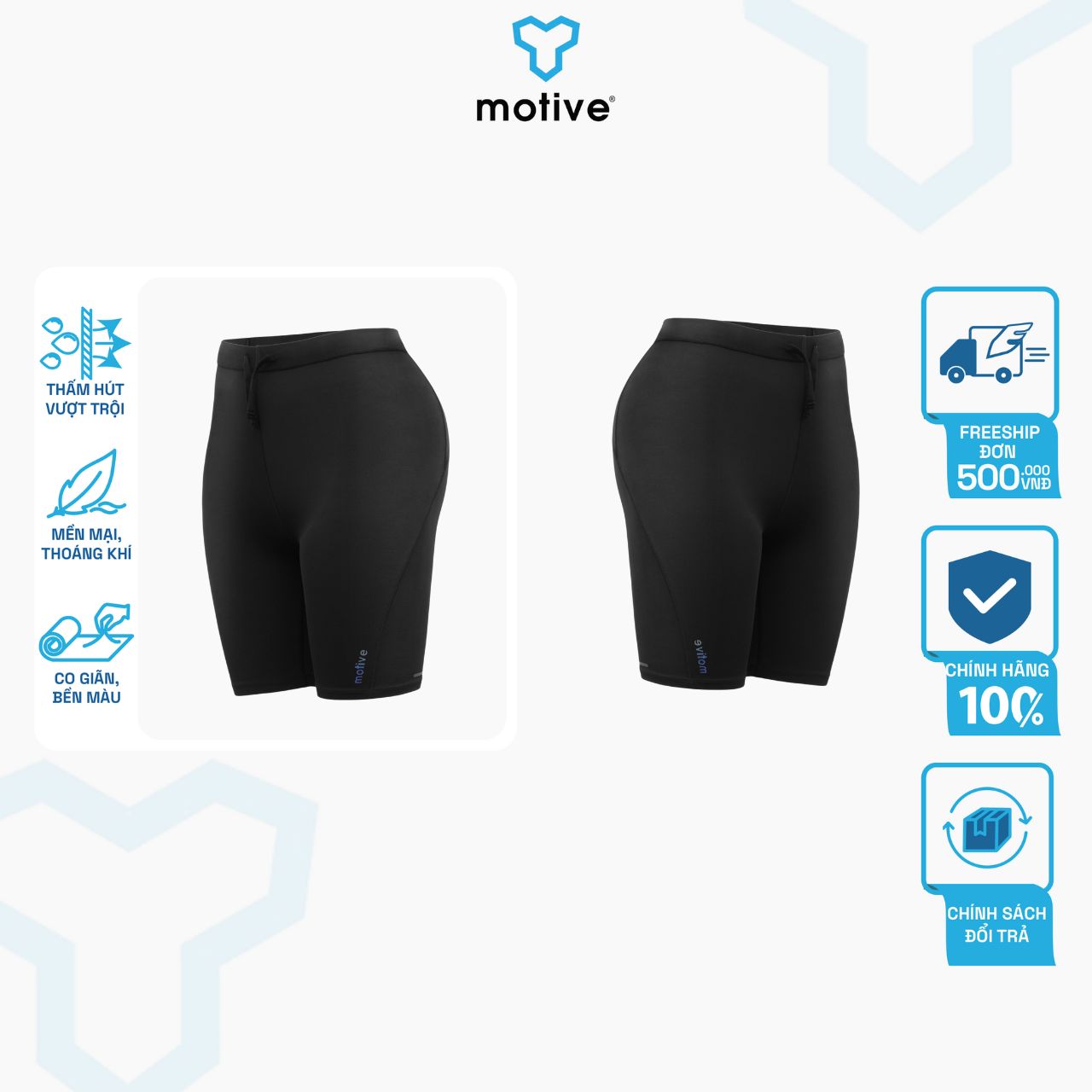 QUẦN THỂ THAO CHẠY BỘ BÓ CƠ NỮ MOTIVE WM COMPRESSION SHORTS - Màu Đen