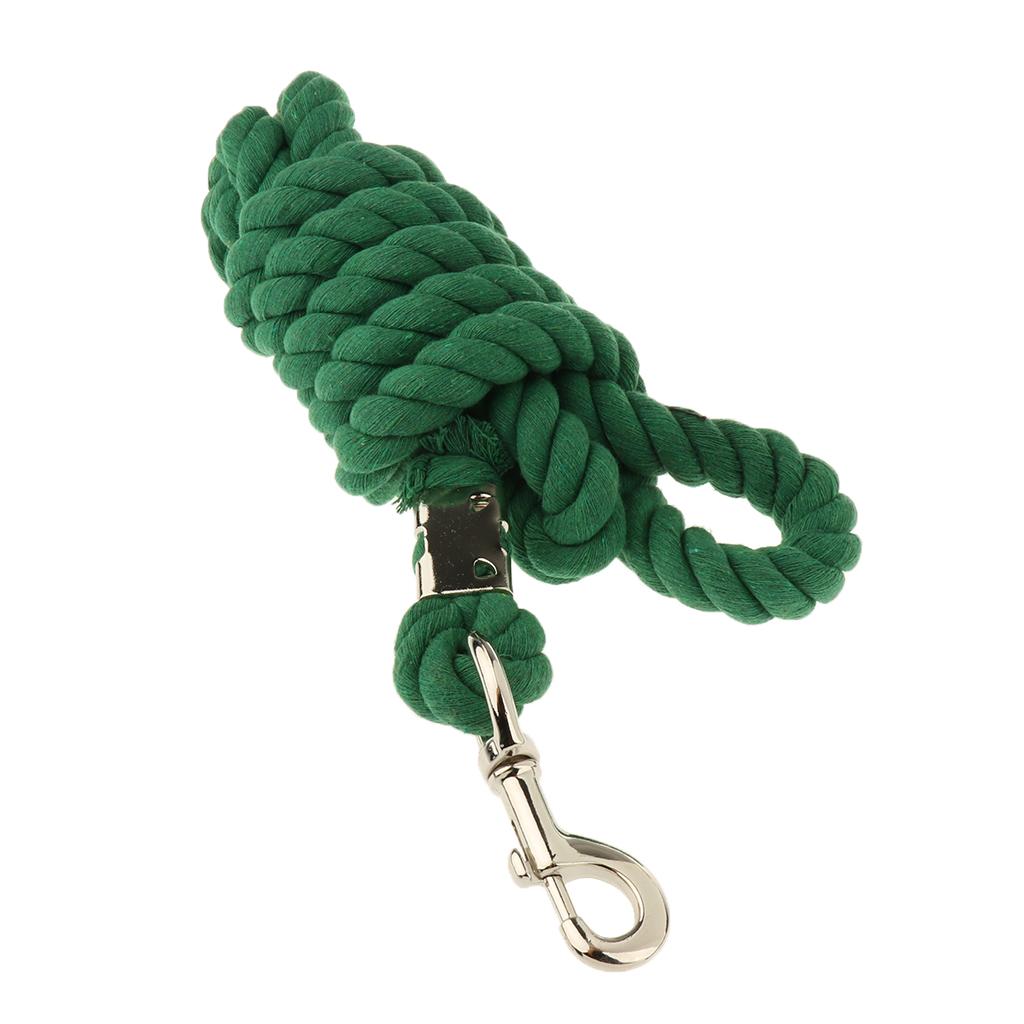 Horse Lead Ropes Halters Cotton Weave Rein Green