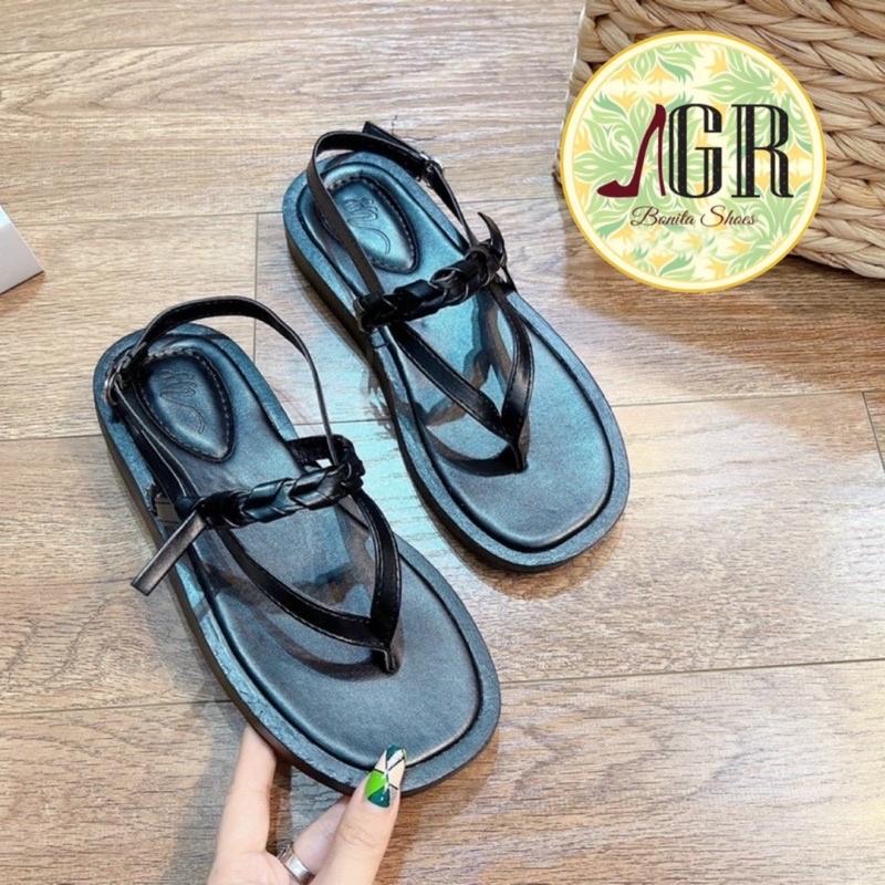 Sandal xuồng kẹp 2 dây phối quai bính đế 2,5 cm