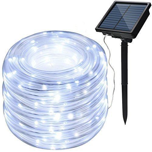 12M Solar PVC Rainbow Tube Copper Wire Light Copper Wire Solar Mini Lights for Garden Tree Christmas Party Decorations Solar Fairy Lights Outdoor Waterproof Each 100 LED