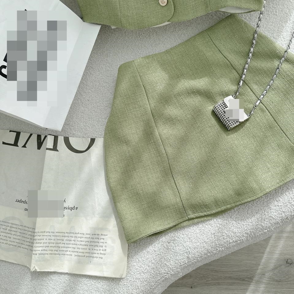 SET ÁO CROPTOP SƠ MI TRƠN + CHÂN VÁY NGẮN LƯNG CAO SUÔNG TRƠN DẠO PHỐ DỰ TIỆC