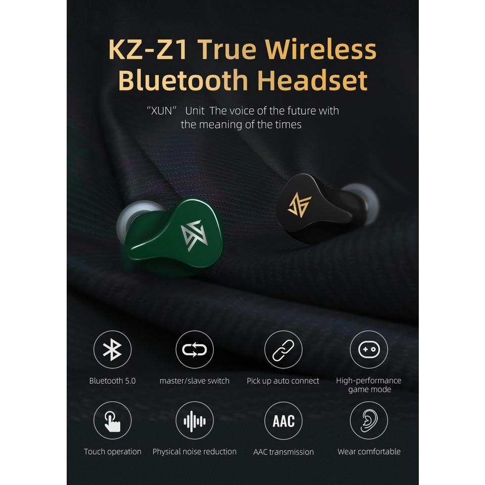 Tai nghe không dây KZ Z1 TWS Bluetooth 5.2/ 5.0 chống ồn chất lượng cao