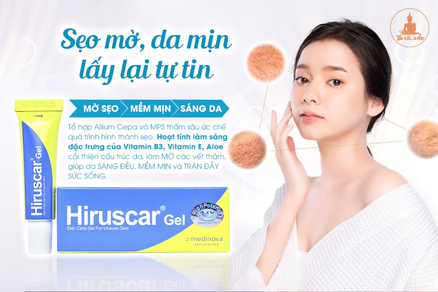 Kem Thoa Sẹo Hiruscar Thái Lan 7g gel bôi sẹo