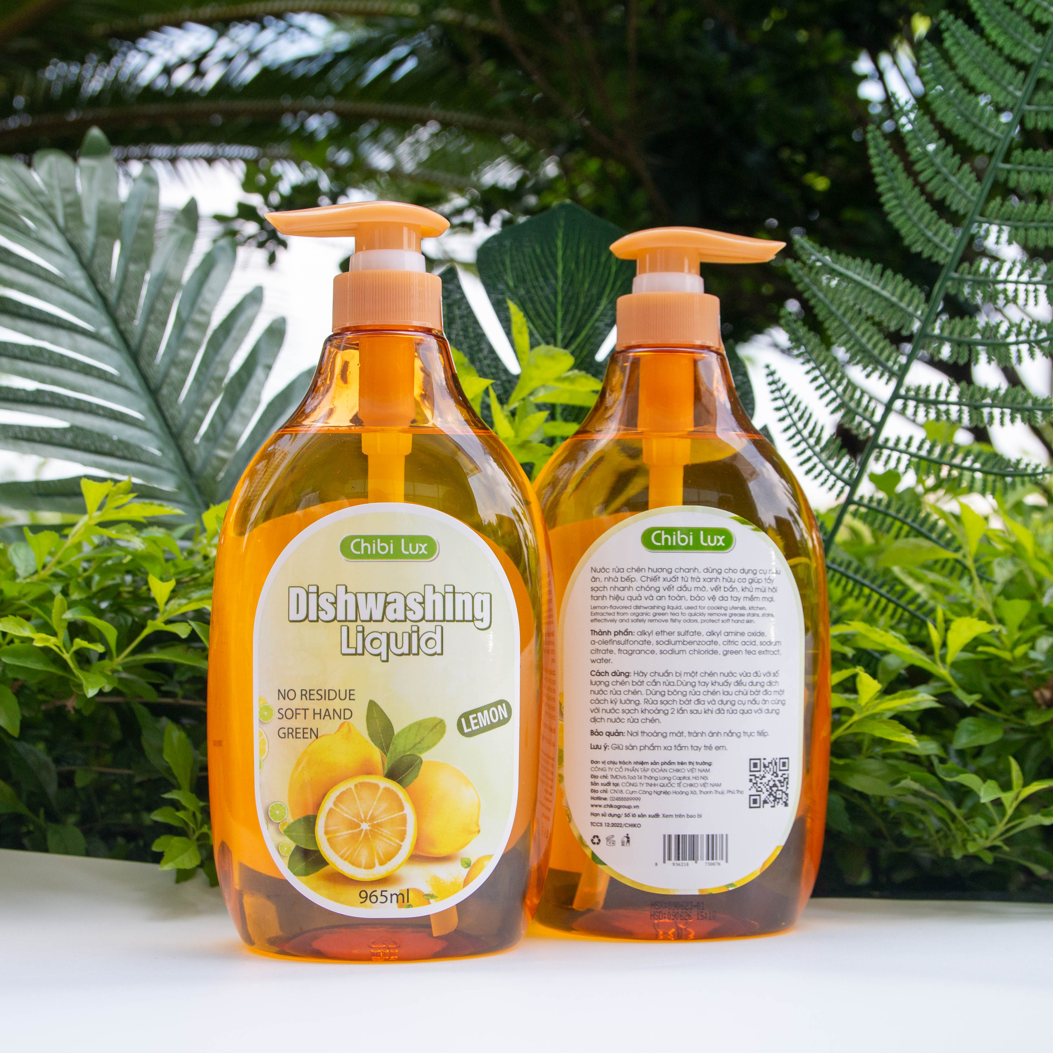Nước rửa chén Chibilux Dishwashing hương Chanh Tươi 965ml