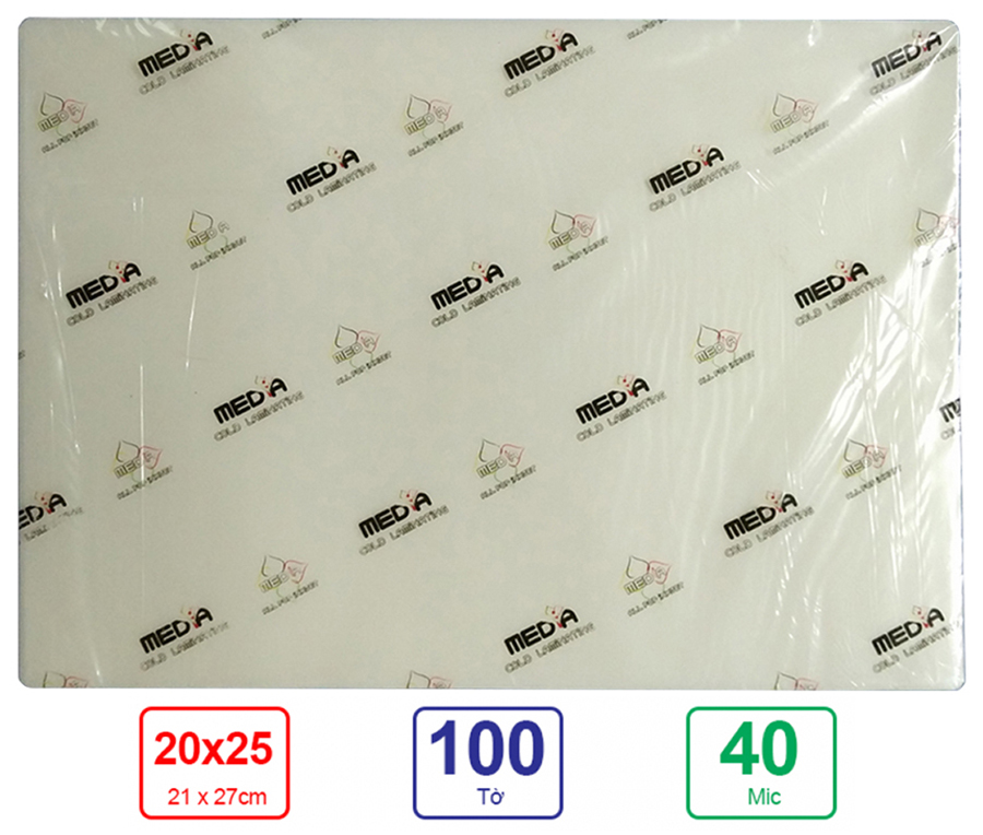 Màng Ép Plastic Media 40mic 20 x 25 cm (1 Xấp 100 Tờ) - Hàng chính hãng