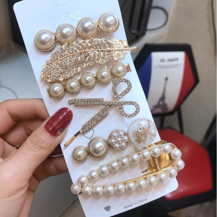 Set 6 Kẹp Tóc Ngọc Trai Siêu Sang Chảnh - Ngọc Trai Nhân Tạo