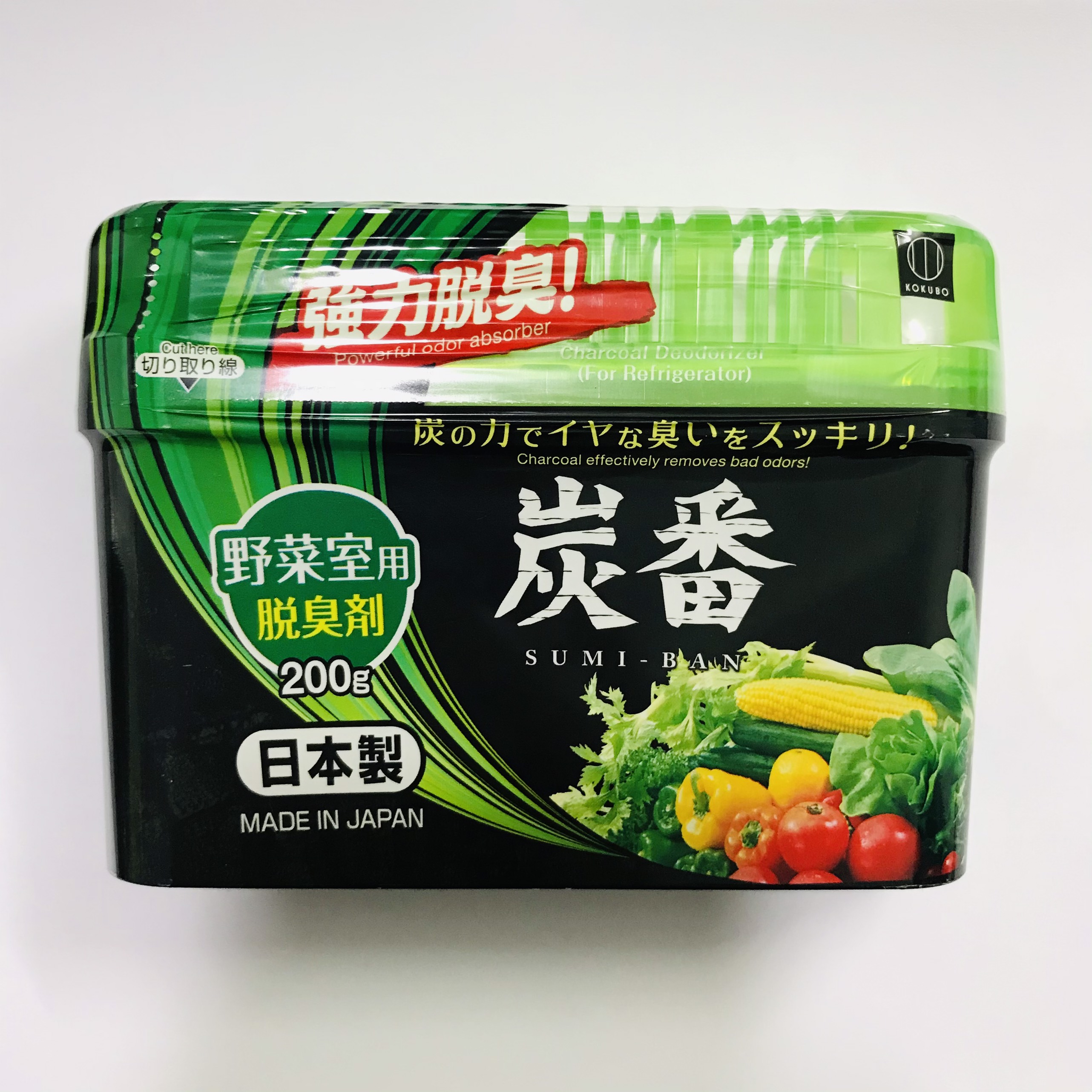 Hộp khử mùi ngăn rau củ tủ lạnh KOKUBO làm từ lá trà xanh 200g