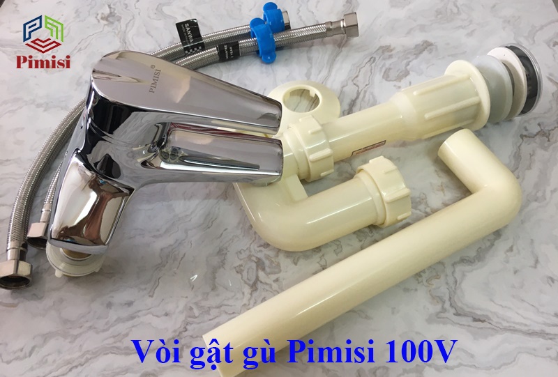 Vòi nước nóng lạnh lavabo Pimisi 100V bằng đồng cho nhà tắm | Hàng chính hãng