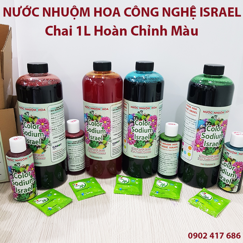 10 chai Nhuộm Hoa tươi dạng nước Công Nghệ Israel giúp hoa nhuộm đổi màu theo ý muốn nhuộm trên 250 cành hoa x 1 chai