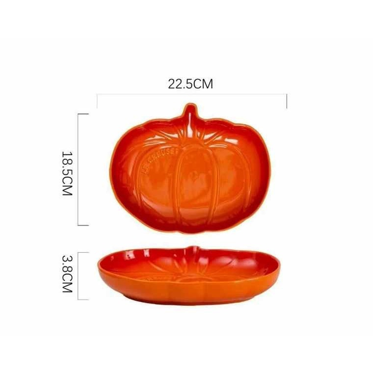 Đĩa le creuset hình quả bí ngô, cà chua, đường kính 23cm