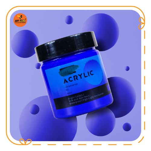 Màu Acrylic Hũ Lớn 100ml Tone Blue Purple Vẽ Trên Mọi Chất Liệu