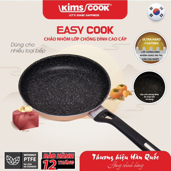 Chảo KIMS COOK Easy Cook hợp kim nhôm chống dính vân đá đáy