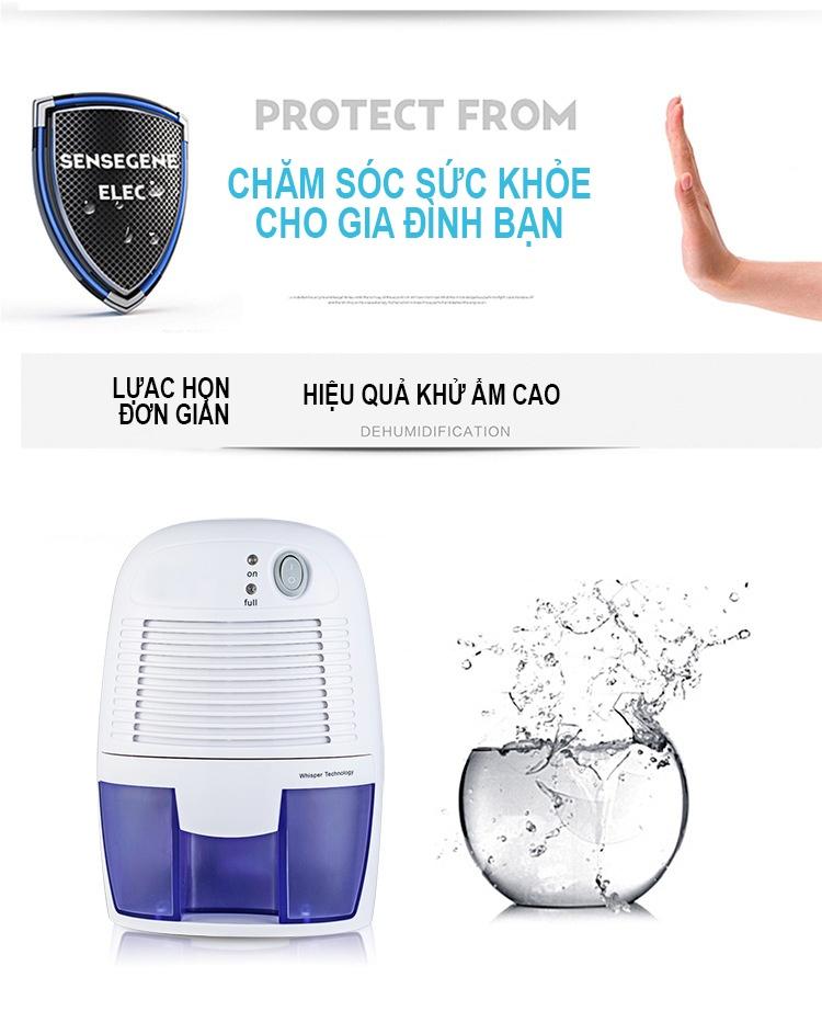 Máy hút ẩm mini Dehumidifier, Loại bỏ nấm mốc, Hút ẩm không khí, Đem lại môi trường trong lành, Bảo về sức khỏe gia đình