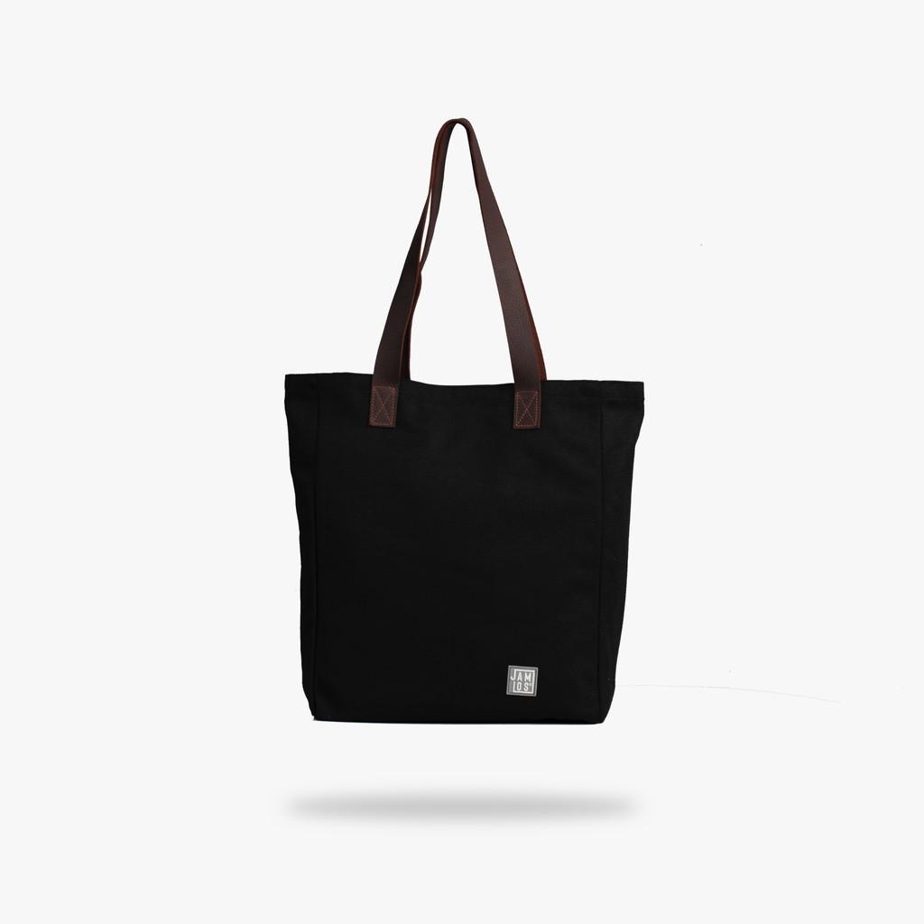 Túi tote thời trang vải canvas dây quai đeo da bò sáp phong các - Leather Strap Tote JAMLOS