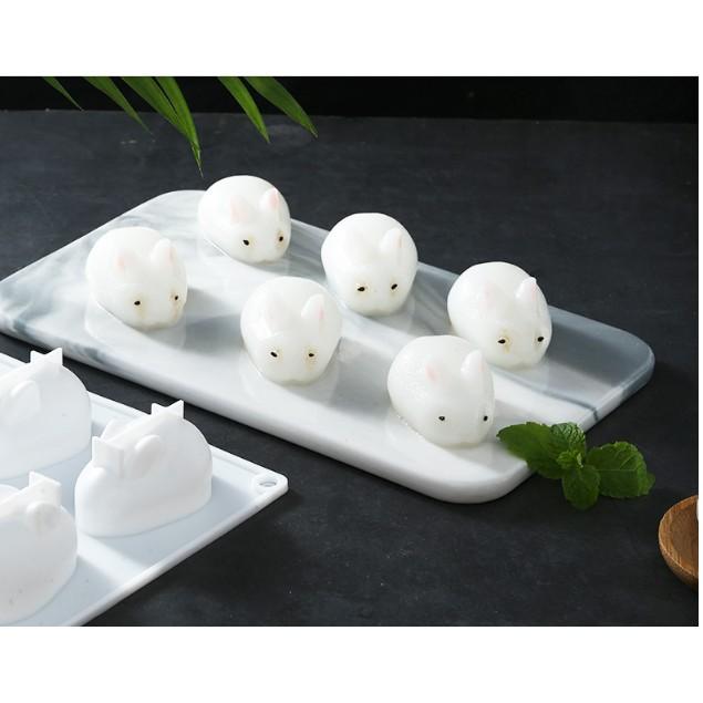 Khuôn silicon hình 6 chú thỏ con xinh xắn
