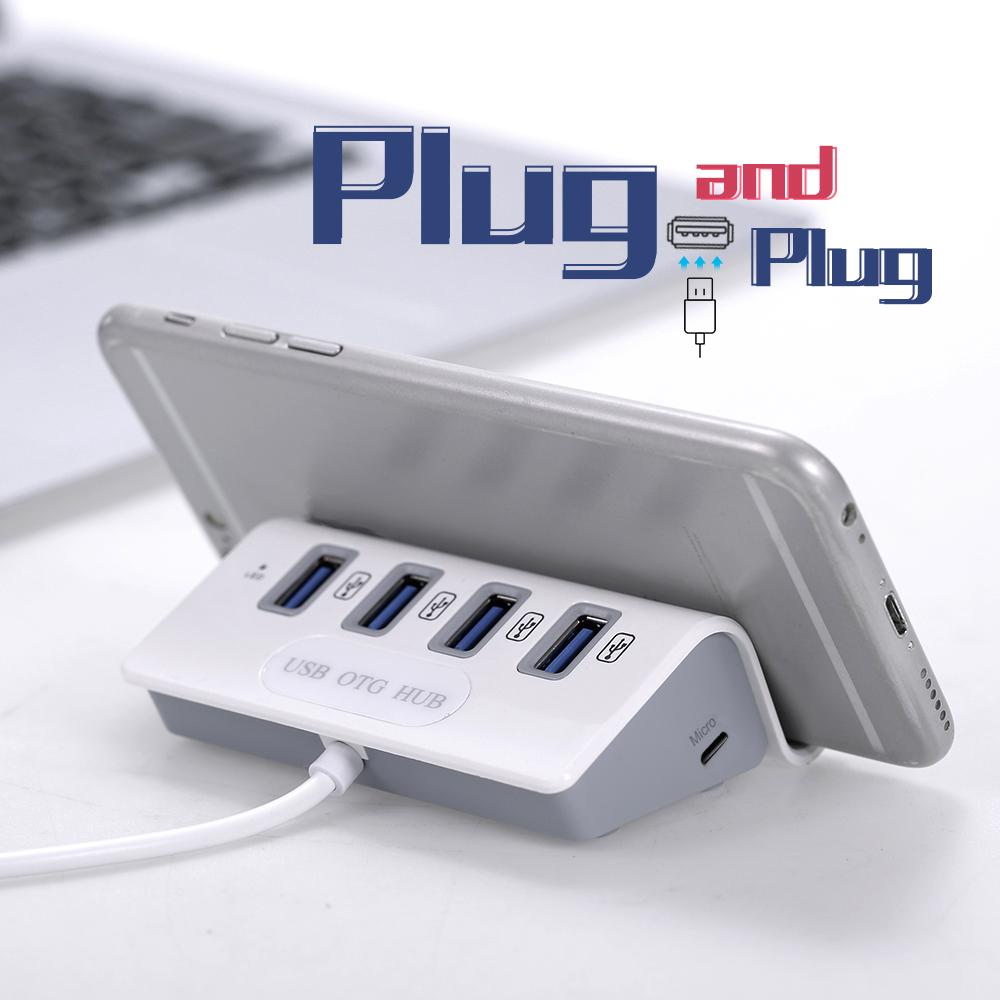 USB OTG HUB đầu đọc thẻ 4 trong 1 Hub USB3.0 Multi Spliter cho máy tính xách tay PC