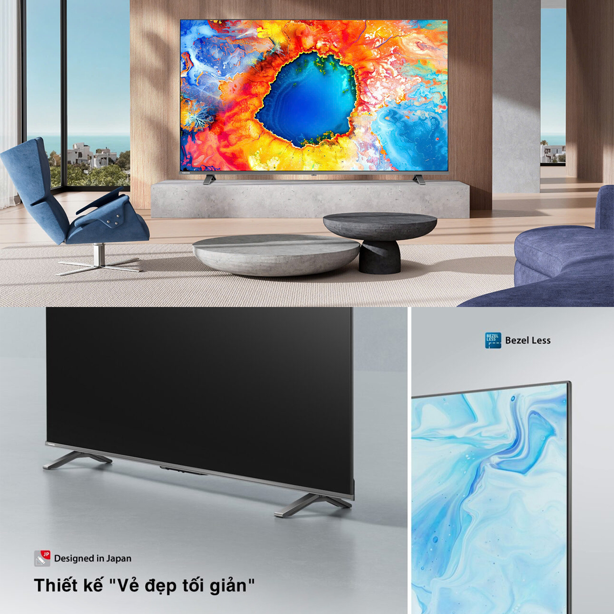 Vidaa Tivi QLED TOSHIBA 43 inch 43M450NP, Smart TV Màn Hình Quantum Dot 4K UHD - Loa 24W - Lắp Đặt Toàn Quốc - Hàng Chính Hãng