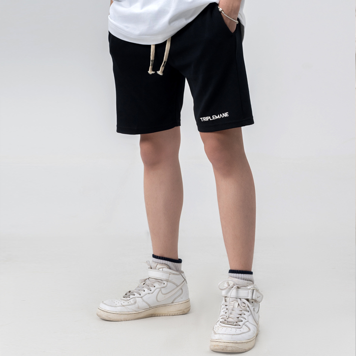 Quần Short nam nữ Basic BLACK - vải WAFFLE cao cấp, bề mặt tổ ong thấm hút tốt, cách nhiệt, không nhăn