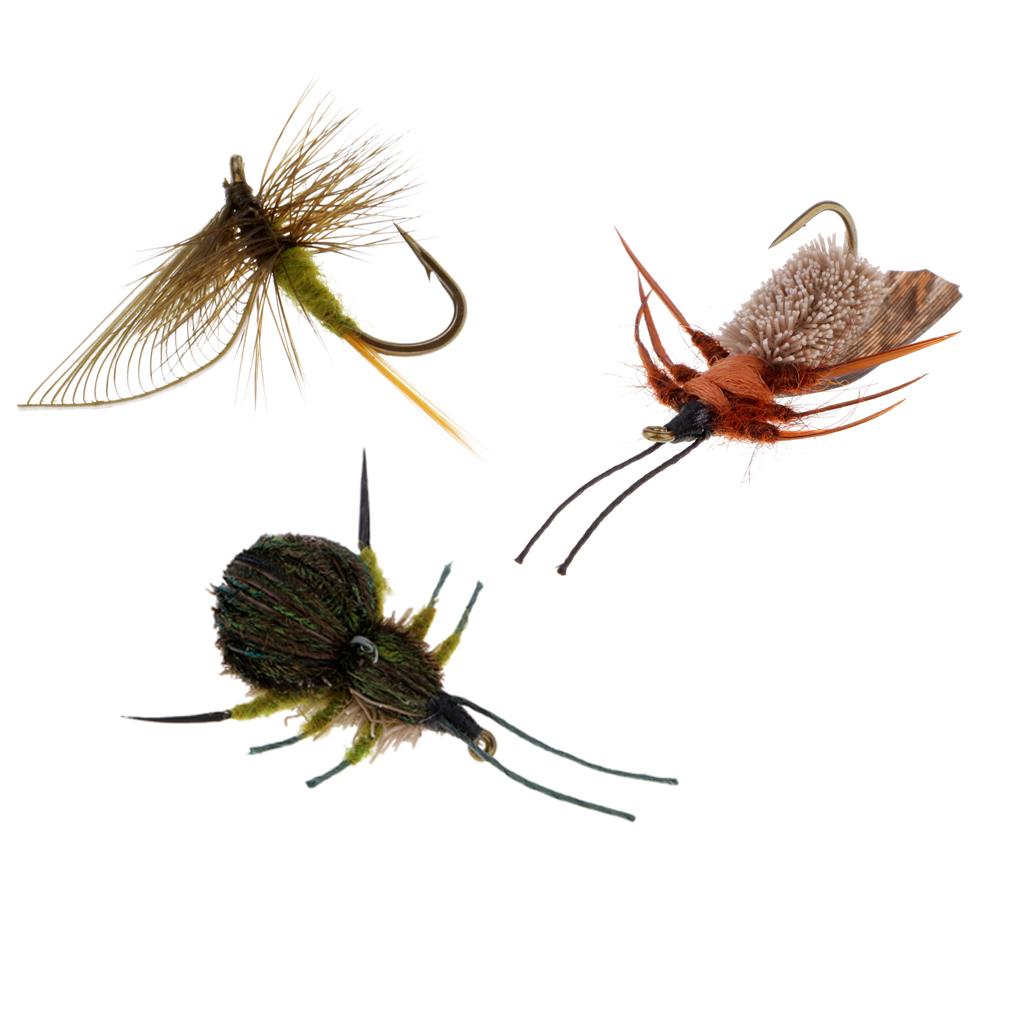 Fly Fishing Lure Flies Bass Salmon Trout Insects Baits Floating Flies