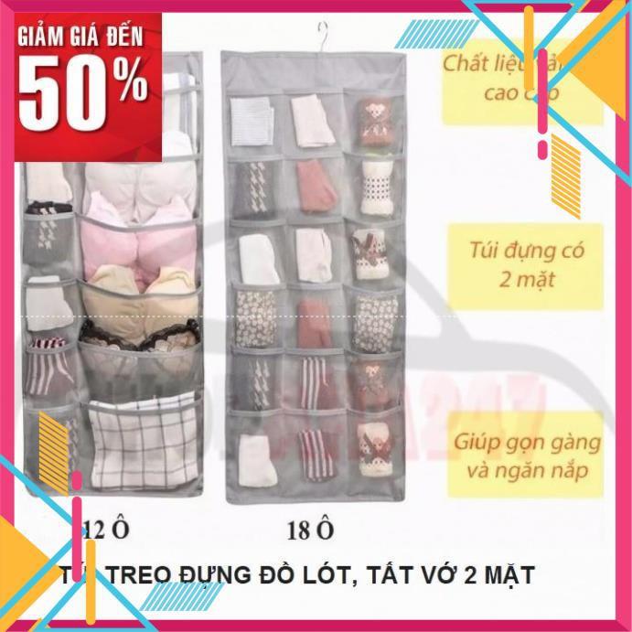 Túi treo đồ lót 2 mặt 30 ô đa năng nhiều ngăn để tất vớ có móc ích lợi và tiện dụng kiểu mới