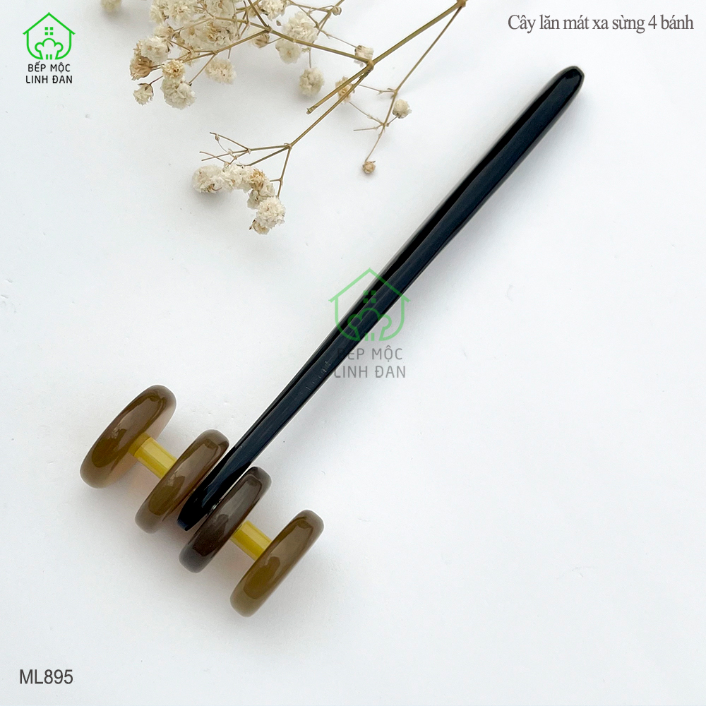 Cây Lăn 4 Bánh Massage Bằng Sừng - Giúp Làm Mịn Da &amp; Lưu Thông Khí Huyết [ML895]