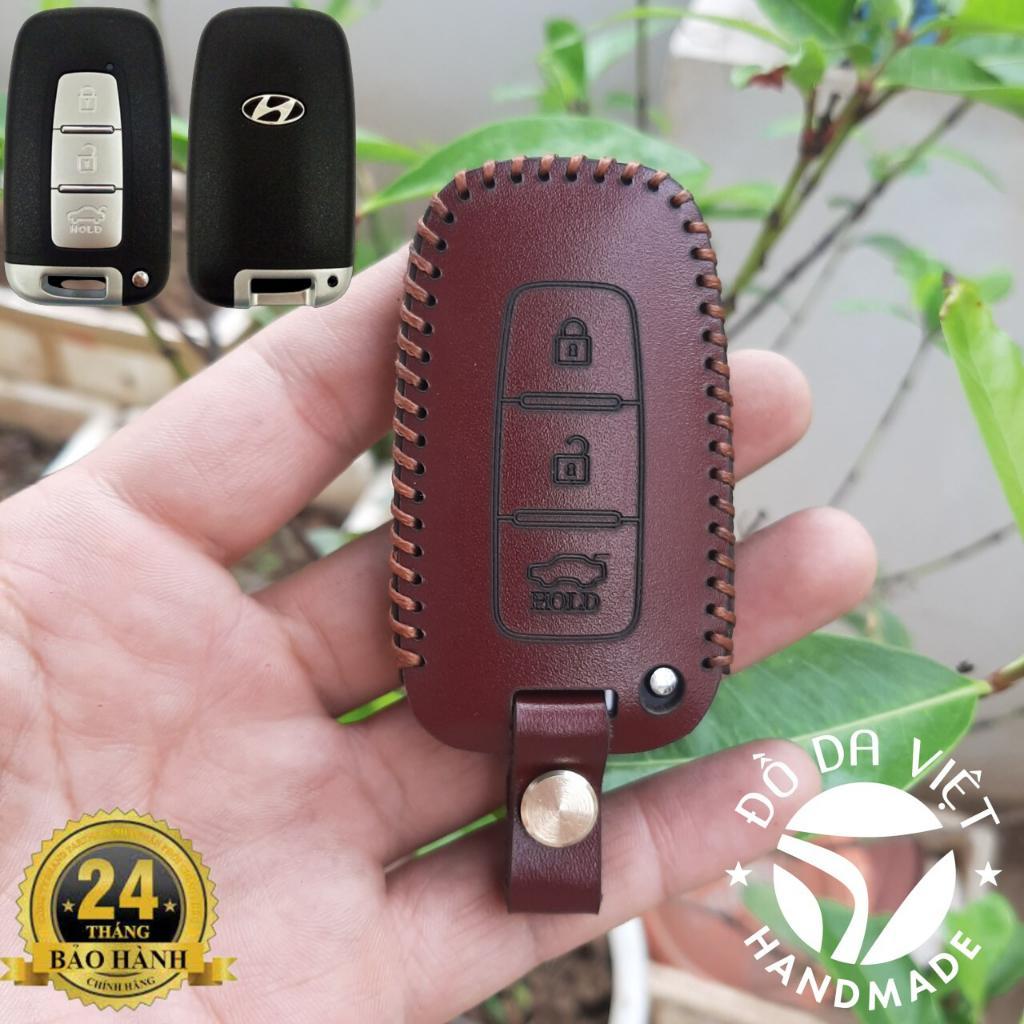 Bao Da Chìa Khoá ô tô Hyundai Sonata, Tucson, Santafe, Genesis, i30, Elantra, Veloster. da bò thật