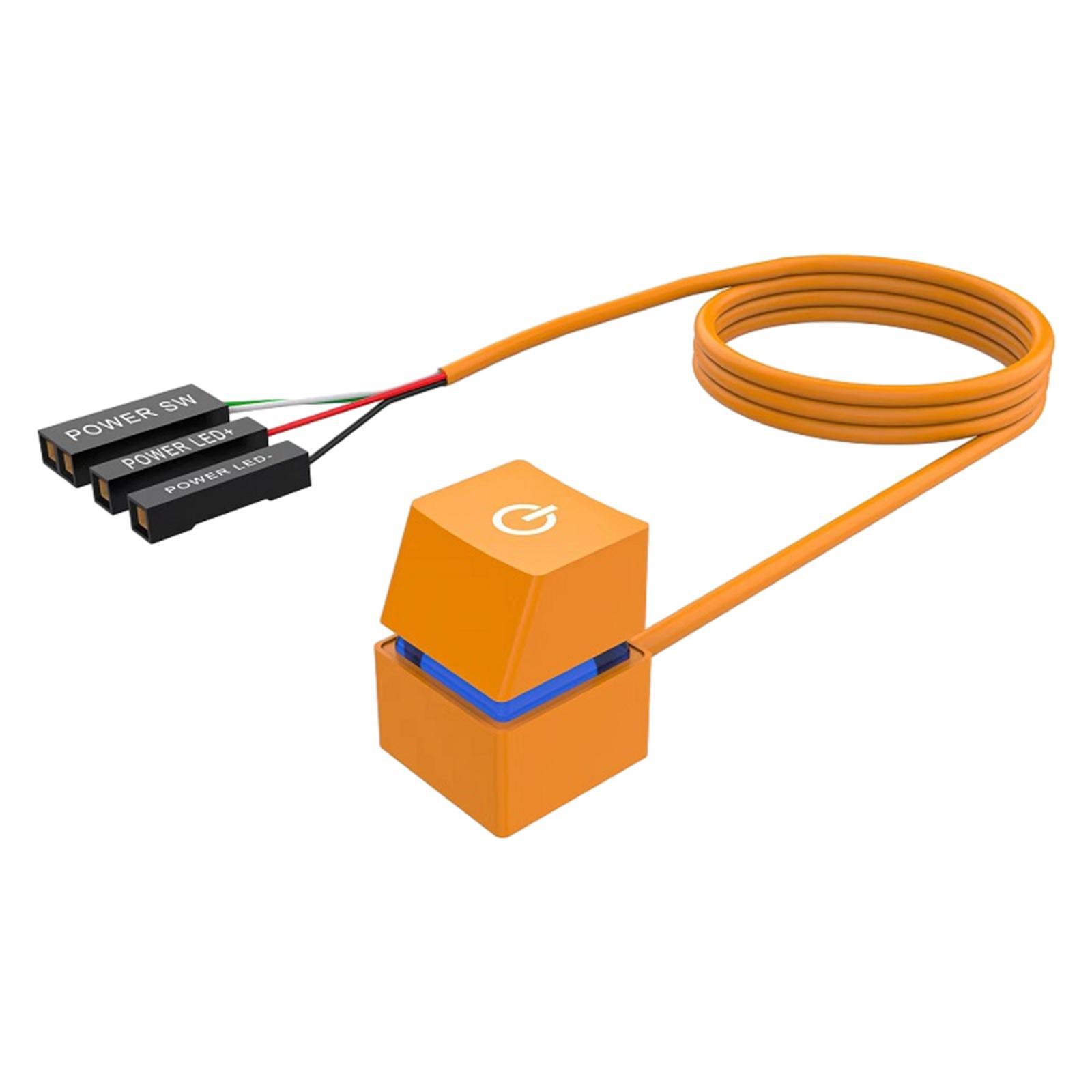 Desktop Computer Power Switch Colorful Light Effect External Start Power on/Off Button