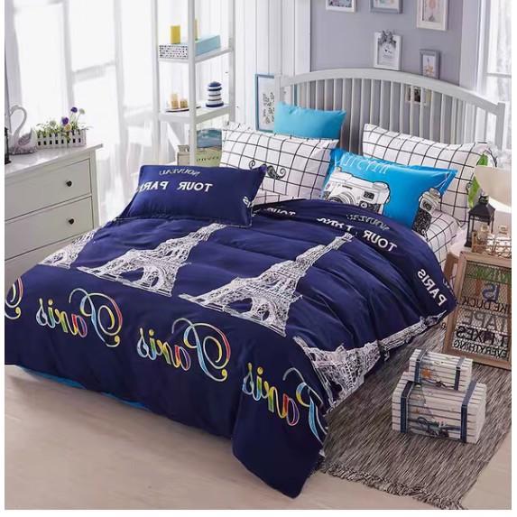 Bộ Ga Gối RIOTEX 4 Món Họa Tiết Paris Kích Thước 1m/m2/m4/m6/m8