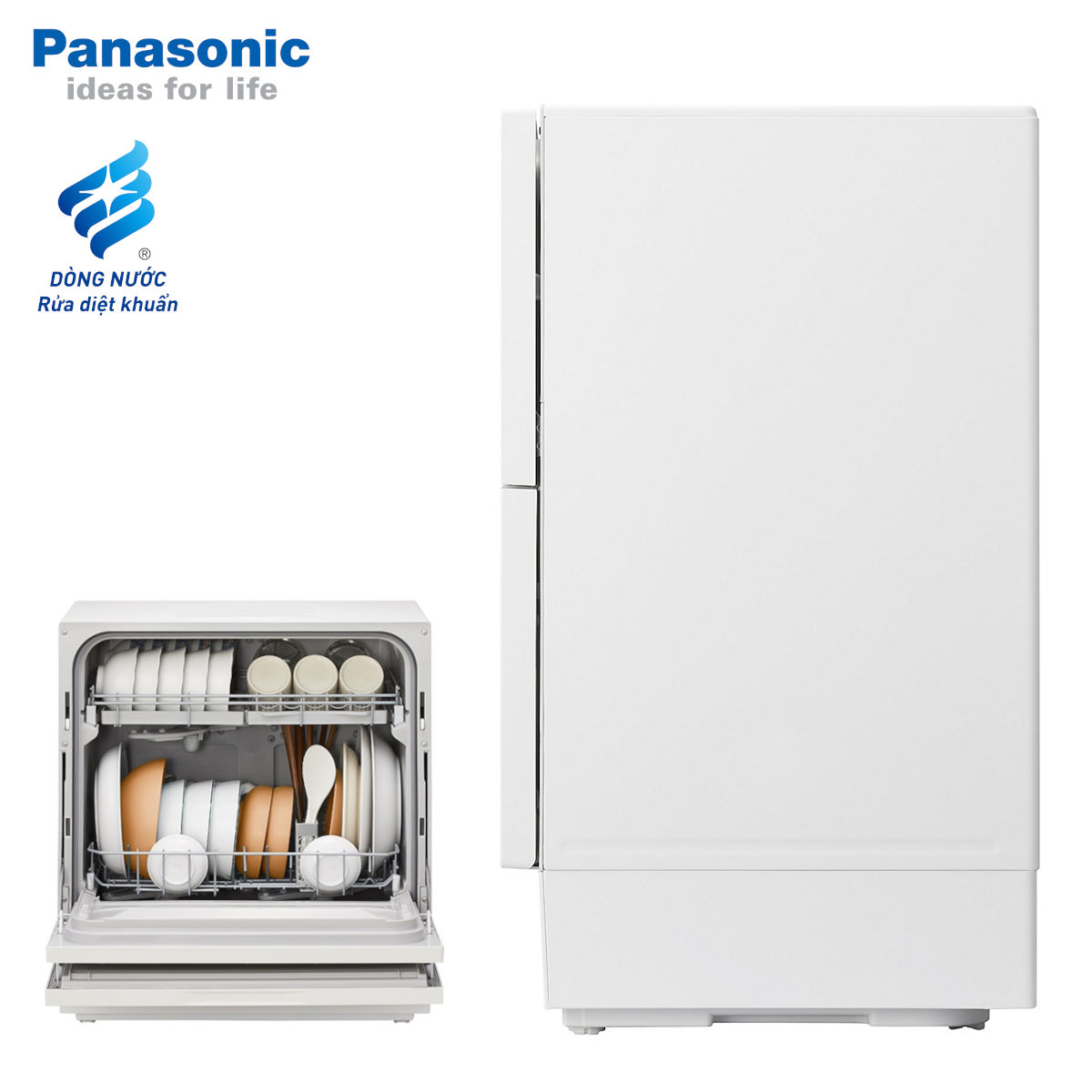 Máy rửa chén bát để bàn Nhật Bản Panasonic NP-TH1WEVN có chức năng sấy khô, bảo hành 12 tháng - Hàng chính hãng