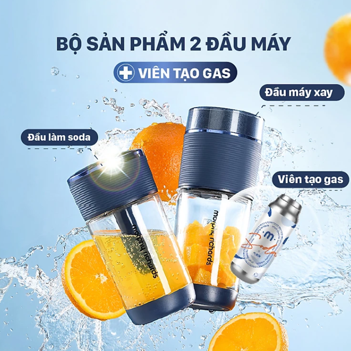 Máy xay sinh tố tạo ga cầm tay Morphy Richards MR9801 dung tích 260ml, thân cốc Tritan, dung lượng pin 1200mAh-Hàng chính hãng