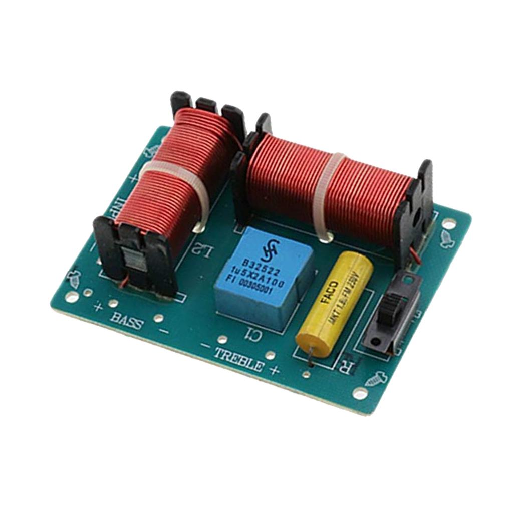 1Pcs Treble Bass 2 Way Frequency Divider Audio Crossover Filter Board 100W