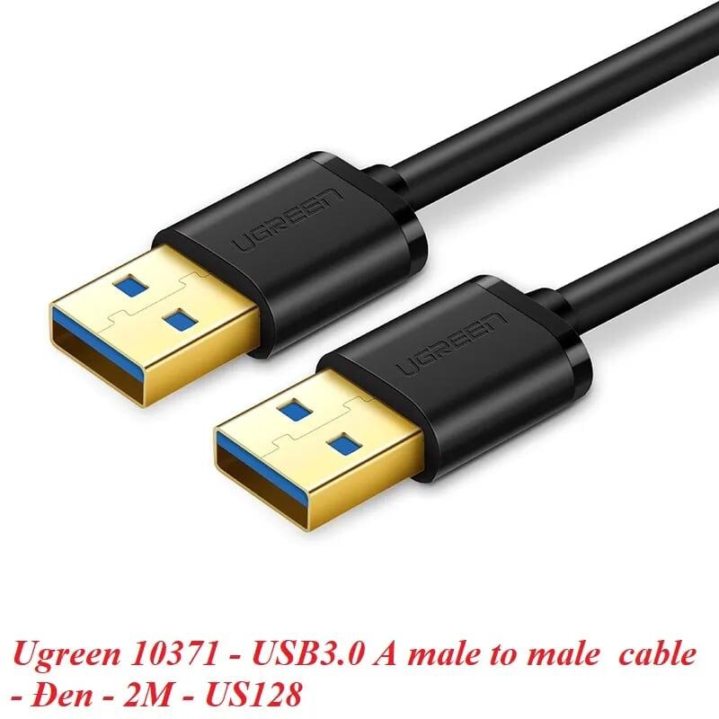 Ugreen UG10371US128TK 2M màu Đen Cáp 2 đầu USB 3.0 dương cao cấp - HÀNG CHÍNH HÃNG