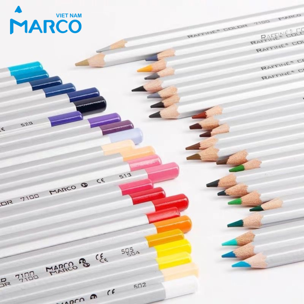 Hộp Bút Chì Màu Cao Cấp Marco Raffine 7100 - 48/72 Màu - Hộp Thiếc - Nhiều Màu Đậm Vẽ Tranh Tô Màu