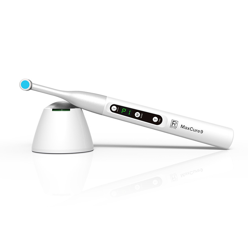 Refine Max Cure9 Dental 1 Đèn bệnh thứ hai Ánh sáng xanh Đèn LED bệnh Không dây 5W Công suất cao Quang phổ rộng Bộ ngưng tụ thấu kính đôi