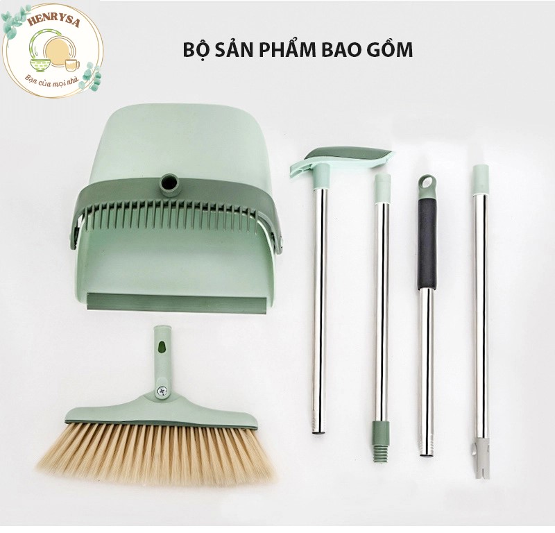Chổi Quét Nhà Thông Minh Kèm Hót Rác Gấp Gọn - Chổi Quét Nhà Xoay 180 Độ Cán Dài Tiện Lợi - HENRYSA
