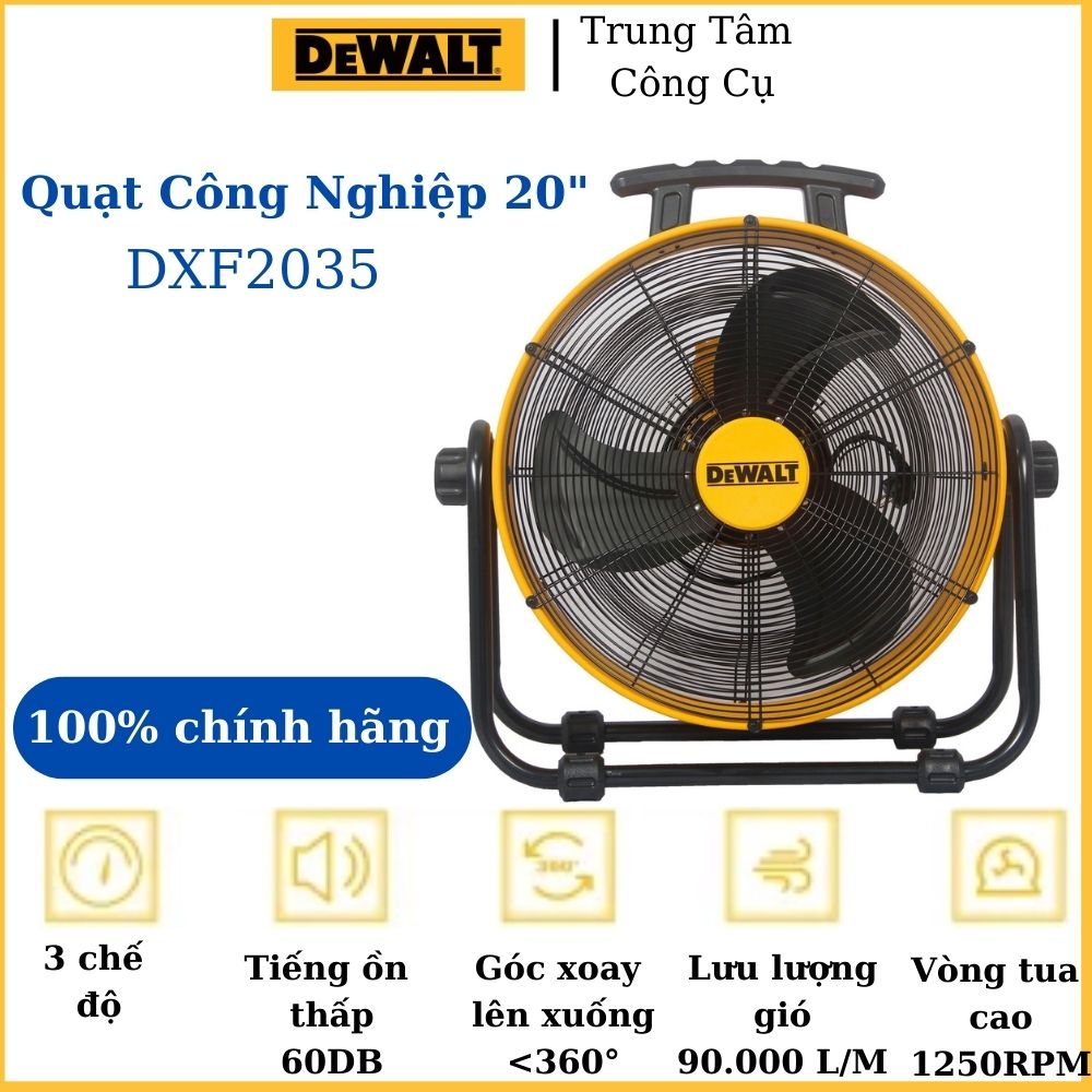 Quạt Sàn Công nghiệp Dewalt 20inch DXF2035 - Hàng chính hãng