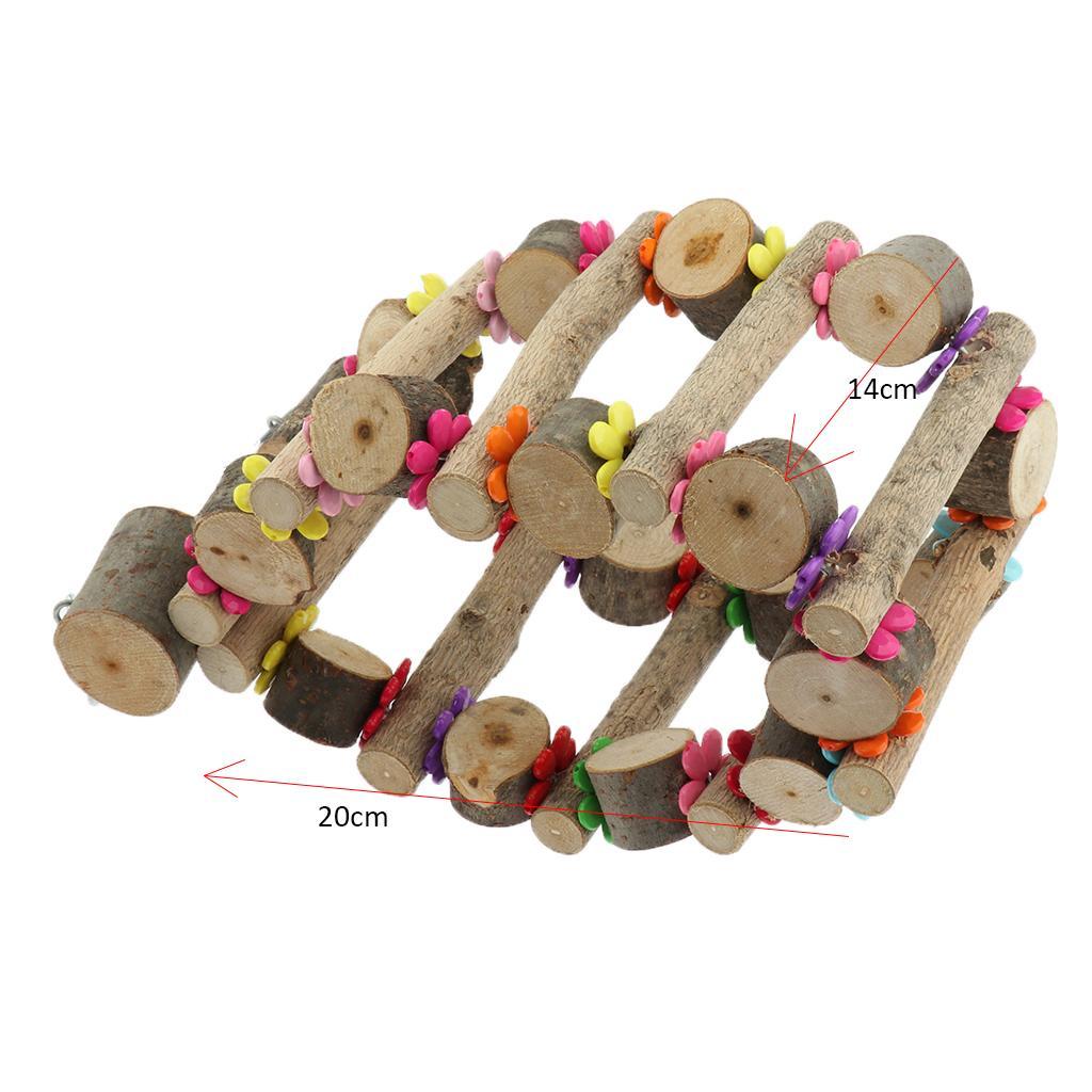 Natural Wood Bird Parrot Chew Toy Bird Cage Swing Toy Parrot Bird Ladder Toy