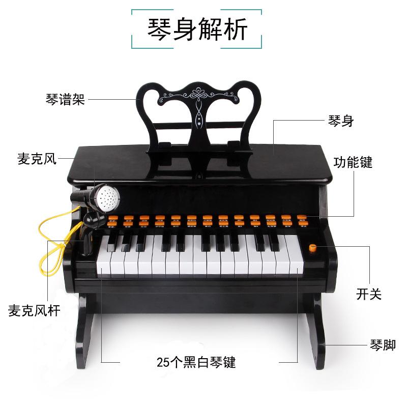 Vận Chuyển Nhanh Chóng Polaroid Nhạc Cụ Trẻ Em Mô Phỏng Đàn Piano Điện Tử Cổ Điển Có Micro Sạc Âm Thanh Nổi Hiệu Ứng Âm Nhạc Đồ Chơi