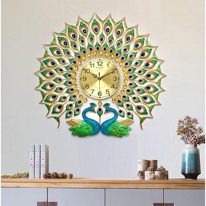 Đồng hồ treo tường GCLOCK loại to KT 71X75 cao cấp làm từ kim loại sơn tĩnh điện chạy máy kim trôi chuẩn