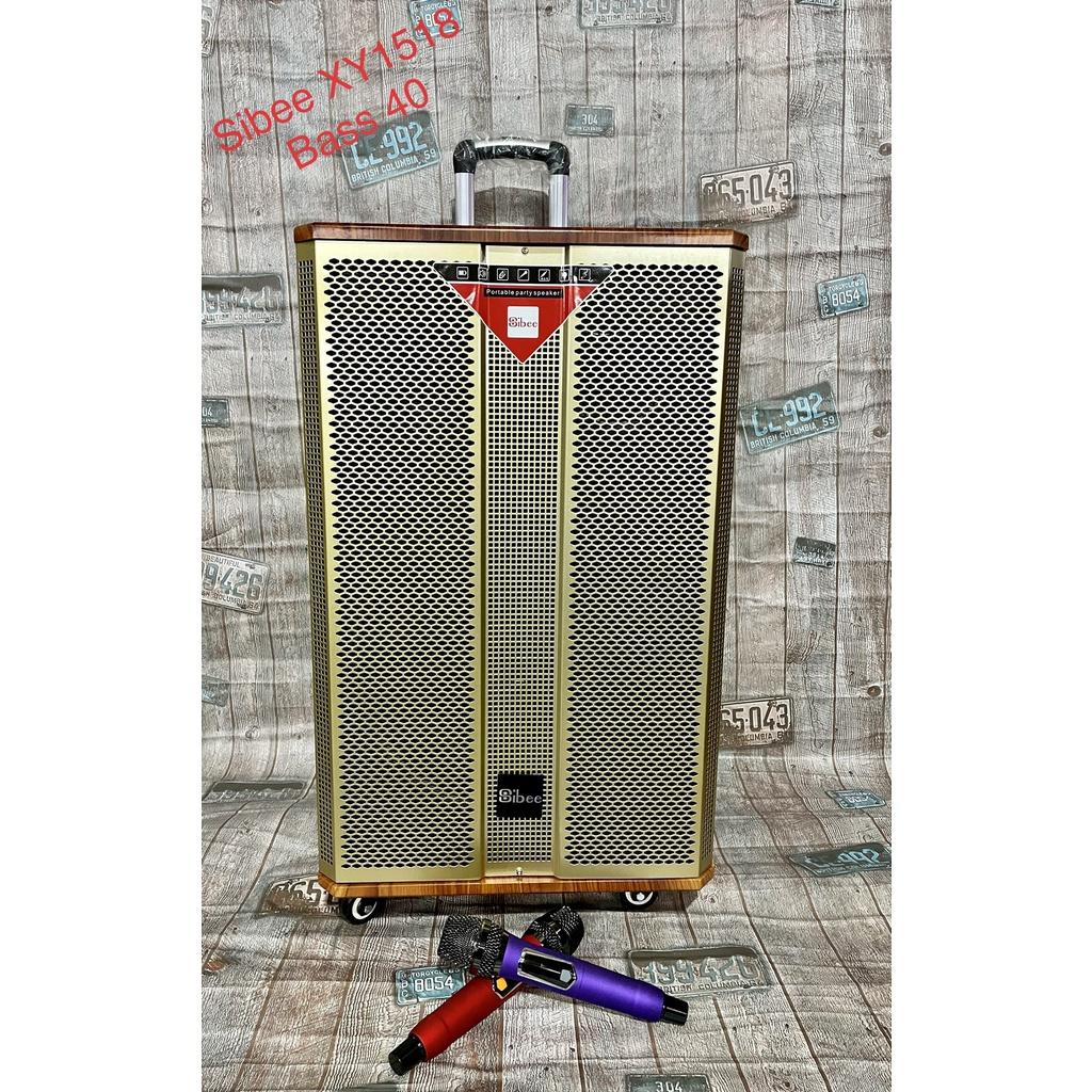 LOA KÉO DI ĐỘNG KARAOKE SIBEE XY1518 (Bass 40cm, 2 Micro).