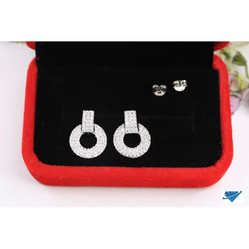 BÔNG TAI BẠC ĐÍNH ĐÁ NHỎ CỰC SANG