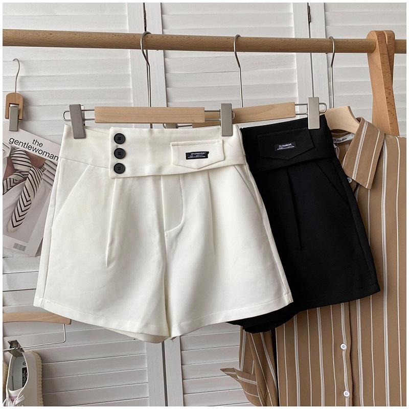 Quần short nữ ống rộng lưng cao DOLOXI cạp cao 3 khuy Hàn Quốc Q071