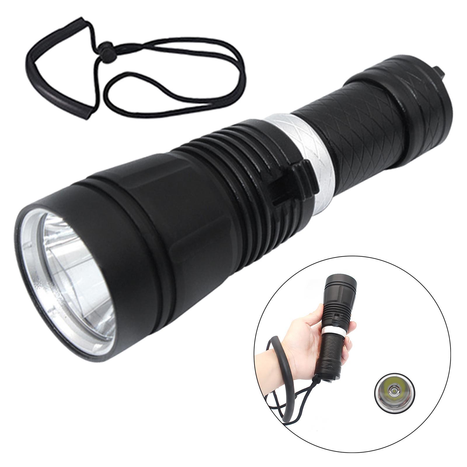 Scuba Diving Flashlight Waterproof Aluminum Alloy Floodlight Diving Light Submarine Light for Underwater Outdoor Fishing Night 80-100M