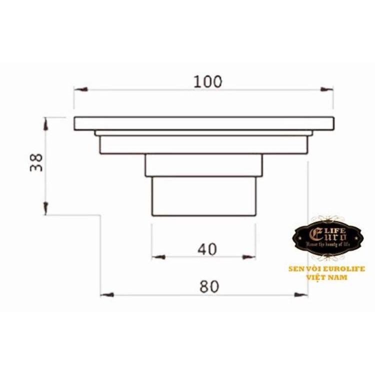 Hố ga thoát sàn Đồng hoa văn 10x10cm Eurolife EL-HG09