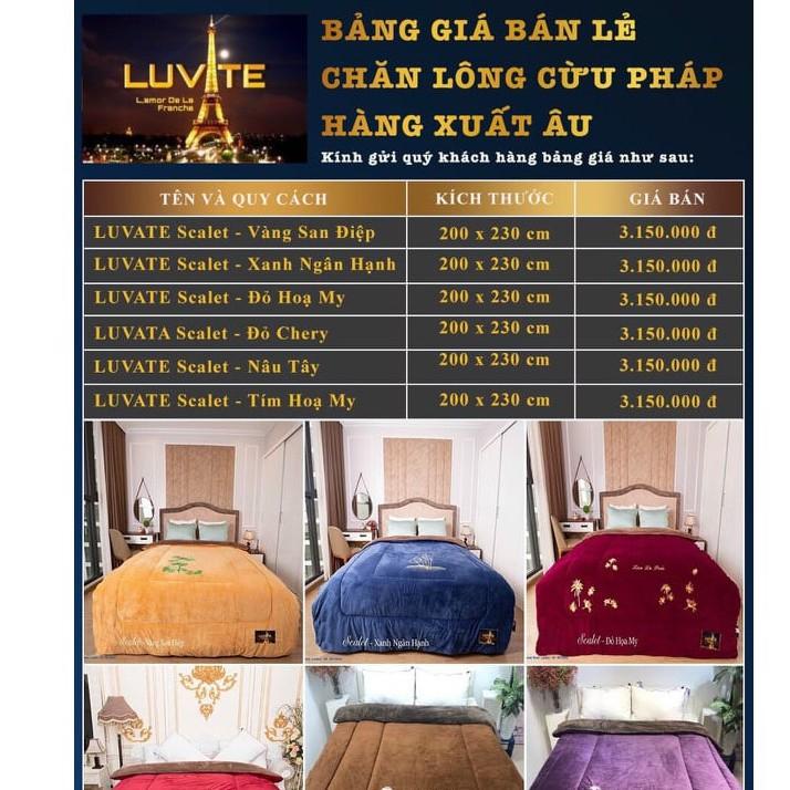 Chăn lông cừu pháp LUVATE Scalet hàng xuất âu cao cấp